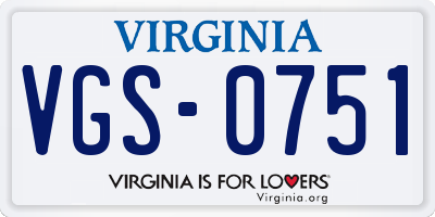 VA license plate VGS0751