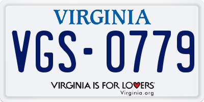 VA license plate VGS0779