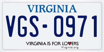VA license plate VGS0971