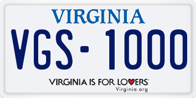 VA license plate VGS1000