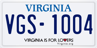 VA license plate VGS1004