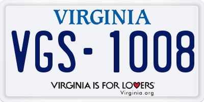VA license plate VGS1008