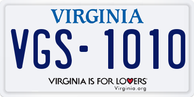 VA license plate VGS1010