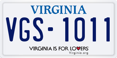 VA license plate VGS1011