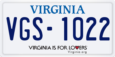 VA license plate VGS1022