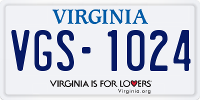 VA license plate VGS1024