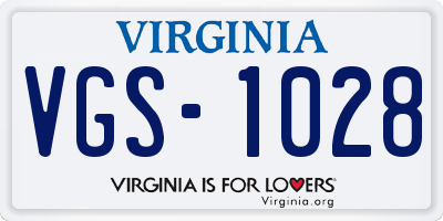 VA license plate VGS1028