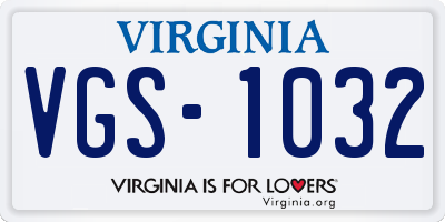 VA license plate VGS1032