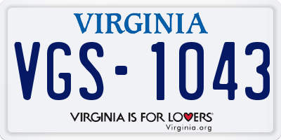 VA license plate VGS1043