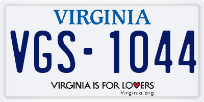 VA license plate VGS1044