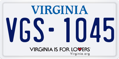 VA license plate VGS1045