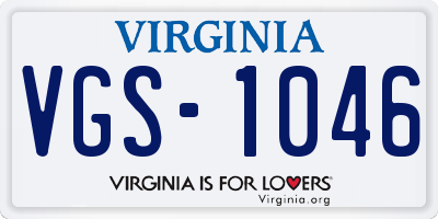 VA license plate VGS1046