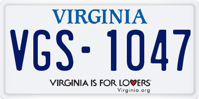 VA license plate VGS1047