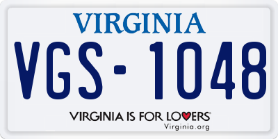 VA license plate VGS1048