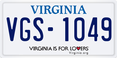 VA license plate VGS1049