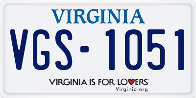 VA license plate VGS1051