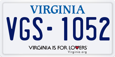 VA license plate VGS1052