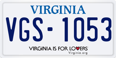 VA license plate VGS1053