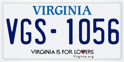 VA license plate VGS1056