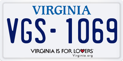 VA license plate VGS1069