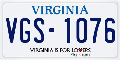 VA license plate VGS1076
