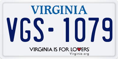 VA license plate VGS1079
