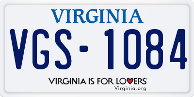 VA license plate VGS1084