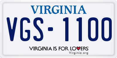 VA license plate VGS1100