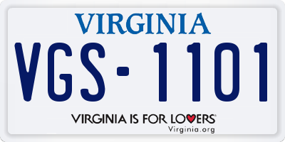 VA license plate VGS1101