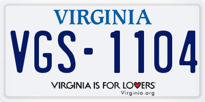 VA license plate VGS1104
