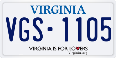 VA license plate VGS1105