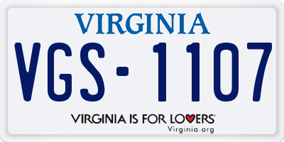 VA license plate VGS1107