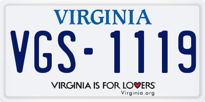 VA license plate VGS1119