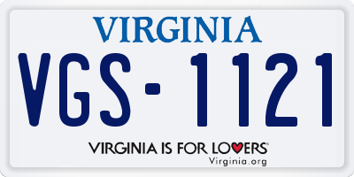 VA license plate VGS1121