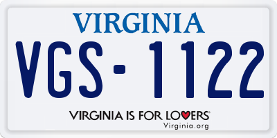 VA license plate VGS1122