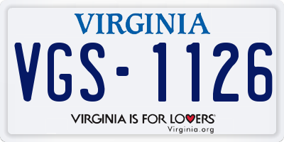 VA license plate VGS1126