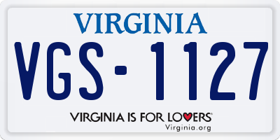 VA license plate VGS1127