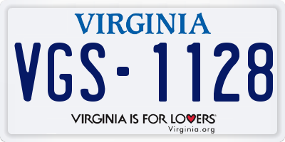VA license plate VGS1128