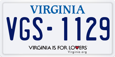 VA license plate VGS1129