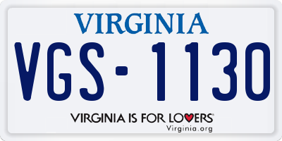 VA license plate VGS1130