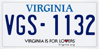 VA license plate VGS1132