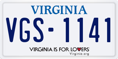 VA license plate VGS1141
