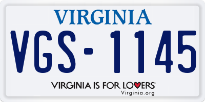 VA license plate VGS1145