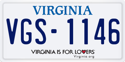 VA license plate VGS1146