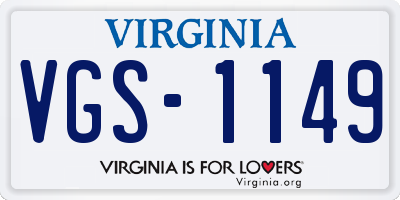 VA license plate VGS1149