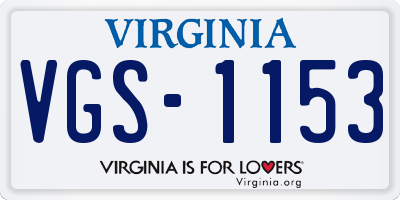 VA license plate VGS1153