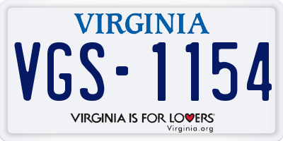 VA license plate VGS1154