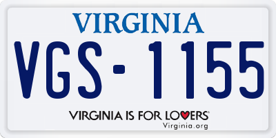 VA license plate VGS1155