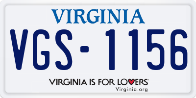 VA license plate VGS1156