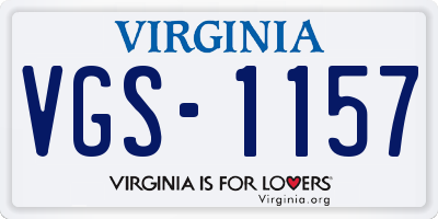 VA license plate VGS1157